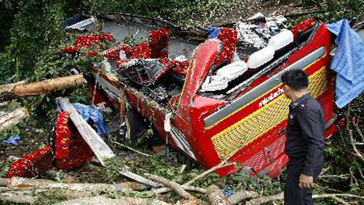 22 killed, 16 injured as bus plunges into ravine in Thailand