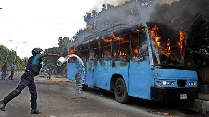 Violence & arson claim two lives during Opposition sponsored bandh in Bangladesh