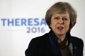 Britain's Home Secretary Theresa May speaks during her Conservative party leadership campaign at the Institute of Engineering and Technology in Birmingham, England, Britain July 11, 2016. REUTERS/Andrew Yates - RTSHE77