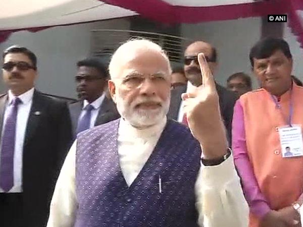 Gujarat polls: PM Modi casts his vote in Sabarmati