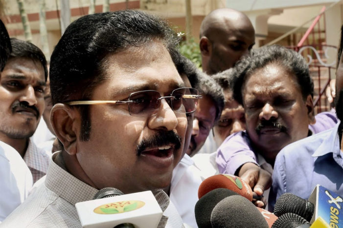 Dhinakaran files nomination for RK Nagar by-polls