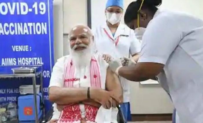 PM Modi takes first dose of COVID-19 vaccine at AIIMS