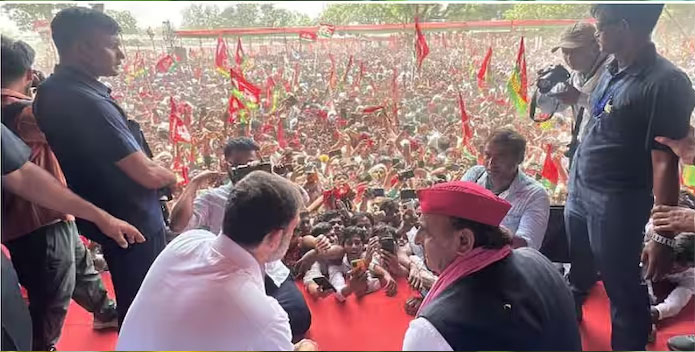 UP: Rahul, Akhilesh leave stage without addressing rally amid ‘stampede-like’ situation